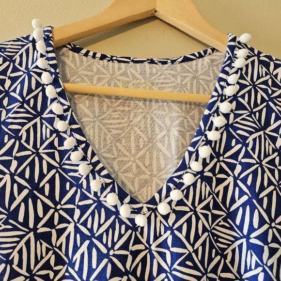 Lilly Pulitzer Etta Dress Corsica Blue Easy Peasy Size Small - Picture 7 of 14